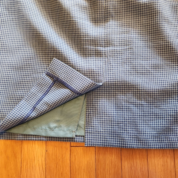 Canda C&A blue yellow check plaid high rise knee length skirt 16 - Picture 11 of 11